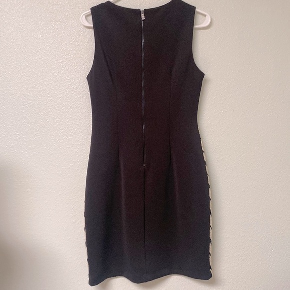 COPY - Vince Camuto Black Silver Chevron Dress Back Zipper Size 6 - Picture 4 of 8